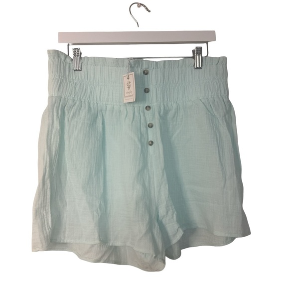 Simply Southern High Waist Blue Shorts - Picture 1 of 4